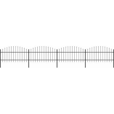 OMAXI Zahradní plot s kopím nahoře ocelový 671 x 125 cm černý 714530