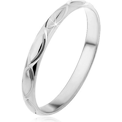 Šperky eshop Stříbrný prsten 925 gravírované obrysy zrníčka H12.8