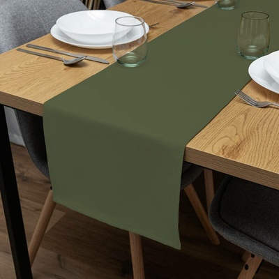 Biante Dekorační běhoun Rongo RG-081 Tmavý olivově zelený 45x180cm