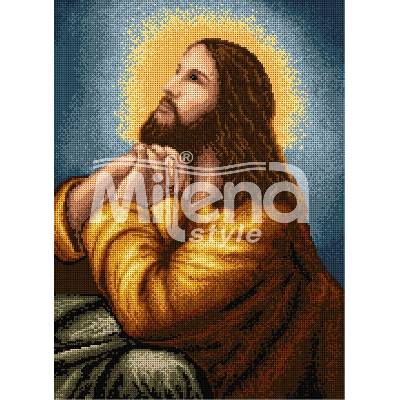 Milena Style Молещият се Христос - гоблен със схема конци dmc 1: 1