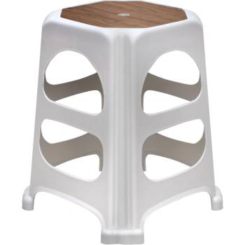TopMebel Табуретка Desia TopMebel от полипропилен в бял цвят 37x37x45cm