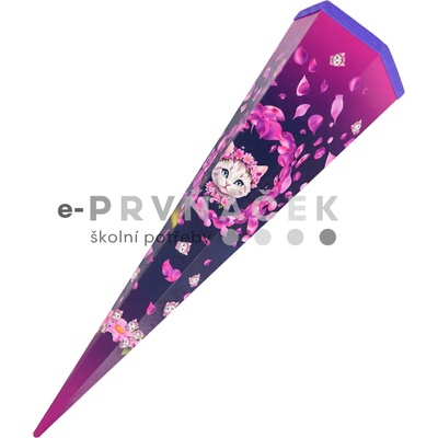 Herlitz Školní kornout Kočka s květy 85 cm