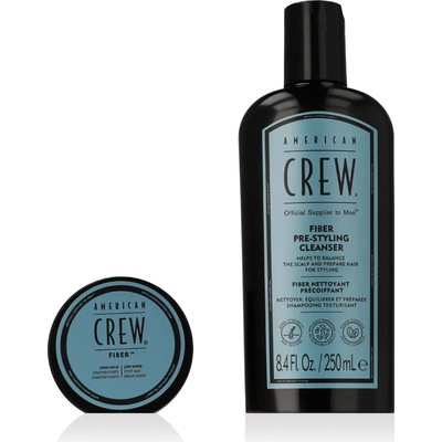 American Crew Fiber American Crew Fiber Shampoo regeneračný šampón pre jemné vlasy bez objemu 250 ml + American Crew Styling Fiber modelovacia guma silné spevnenie 50 g kozmetická sada