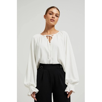 Moodo Бяла дамска блуза с воали Moodo | Byal | ЖЕНИ | XXL