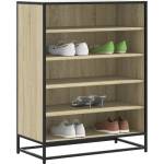 vidaXL Шкаф за обувки Сонома дъб 75x38x97, 5cm Обработено дърво и метал (3300871)