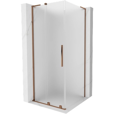Mexen Velar L плъзгаща се душ кабина 100 x 100 cm, матирано стъкло, розово злато - 871-100-100-33-60 (871-100-100-33-60)