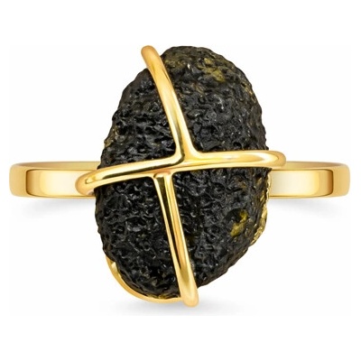 Vltavín Moldavite Zlatý prsten s vltavínem P27 0029