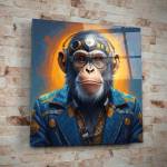 Art gift Стъклено АРТ пано - Маймуната пилот