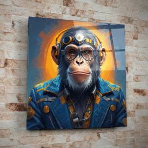 Art gift Стъклено АРТ пано - Маймуната пилот