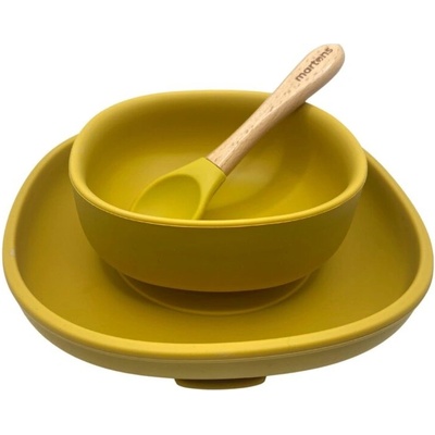 Martons jedálenská sada silikónová s prísavkou Mango 3 dielna