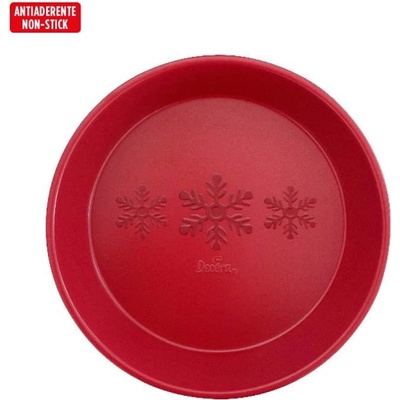 Decora dortová forma kruhová červená s vločkami 24,5 cm