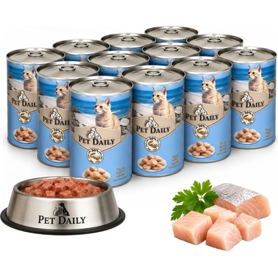 Pet Daily Cat Пълноценна мокра храна за котки, Риба, 12x415g (42509x12)