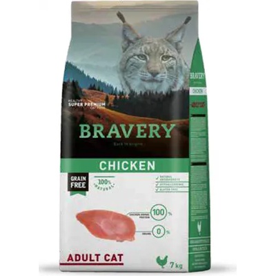 Bravery Chicken Adult Cat - Пълноценна храна за израснали котки с пилешко 7 кг