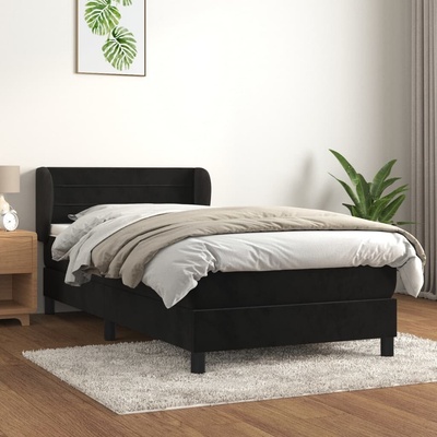 vidaXL 3127521 Boxspring postel s matrací samet / barva Černá