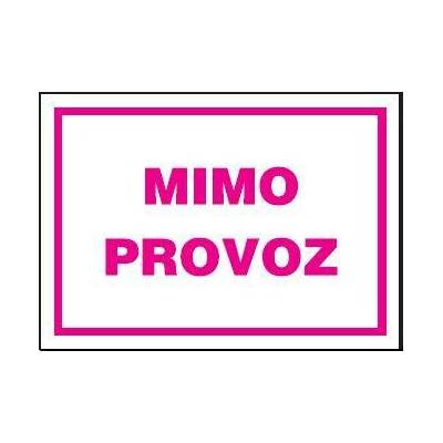 Mimo provoz - text velký, plast A4 297x210mm