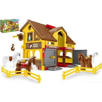 Play House Ranč s koňmi plast kôň 4ks v krabici 59x39x15cm