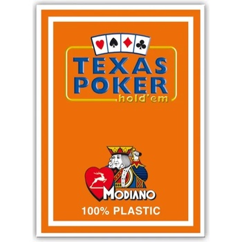 Modiano Пластични покер карти Texas Poker - оранжев гръб