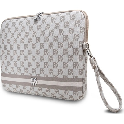 DKNY PU Leather Checkered Pattern and Stripe Obal na Notebook 13/14" Beige DKCS14PVSHLE