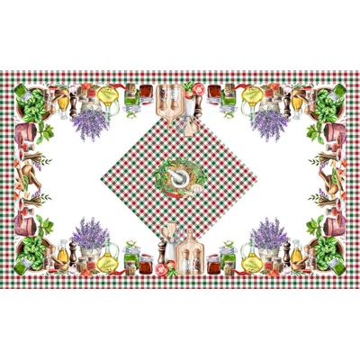Gipetex Natural Dream bavlna ubrus s 3D tiskem Spices 150x180 cm