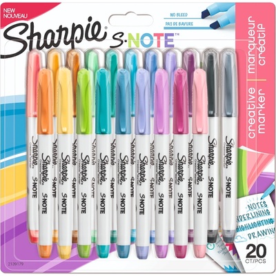 Sharpie Комплект маркери Sharpie S-Note, 20 цвята, блистер (30271-А)