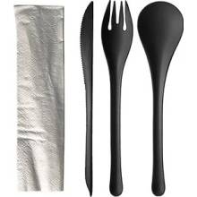 Cookplay Set jednorázových příborů Chikio EKO Set 1 Black černý 50 setů