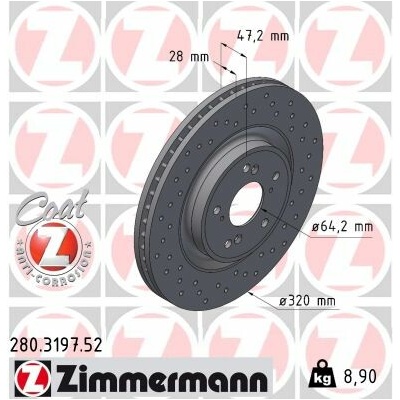 Brzdový kotúč ZIMMERMANN 280.3197.52 (280319752)