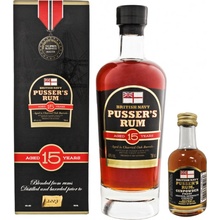 Pusser's Rum 15y + Pusser’s Gunpowder Proof Rum 54.5% 0,7 l + 0,05 l (set)