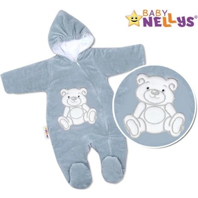 Baby Nellys Kombinézka/overálek TEDDY BEAR - šedá