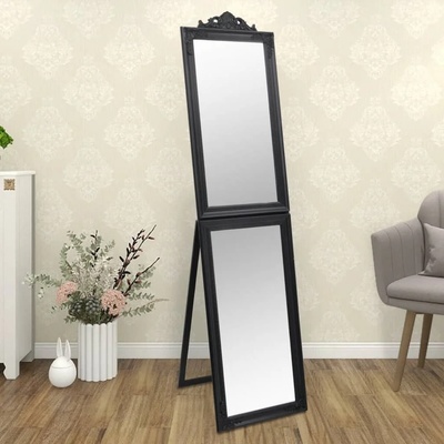 vidaXL Стоящо огледало, черно, 50x200 см (351531)