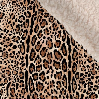Takoy Softshell zimní s ecru beránkem leopard