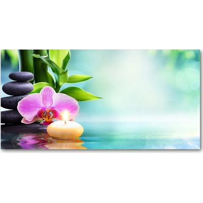 Foto obraz fotografie na skle orchidea bambus 100x50 cm