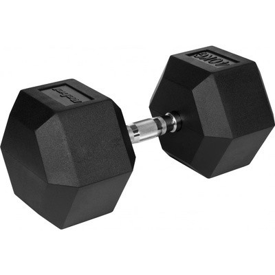 REBEL ACTIVE Pogumovaná litinová činka HEX 40 kg RBA-2325-40
