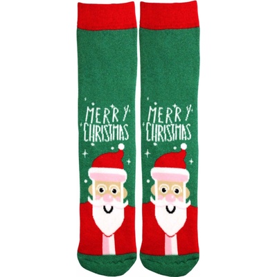 Virgina vianočné termo ponožky dámske santa claus zelená