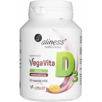 Aliness Prírodný Vitamín D3 z rias 2000 IU 120 veg kapsúl