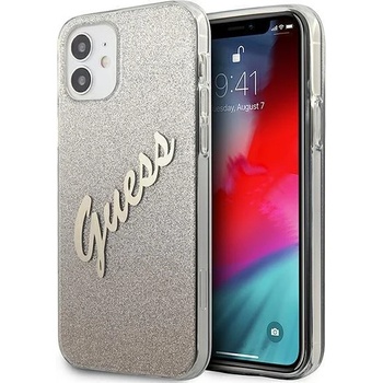 Image 1 of GUESS Калъф Guess Glitter Gradient Script за iPhone 12 Мini , Златист (GUE001090)