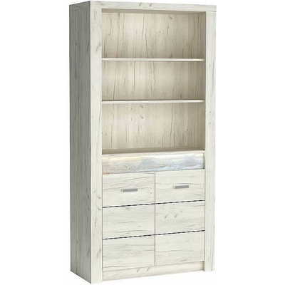 Jarstol Висока етажерка с led осветление indianapolis i-5 бял крафт