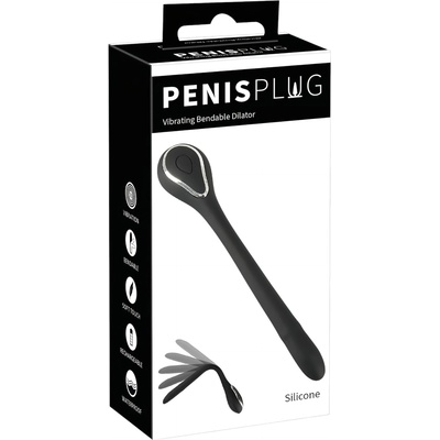 Penisplug Пенис плъг вибратор usb - 1, 1см - черен