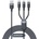 JOYROOM Универсален USB-A кабел с Lightning, microUSB и USB-C конектори (30 см) - Joyroom 3-in-1 USB-A Fast Charging Cable 3.5A (черен) (S-A18 S-1T3018A18)
