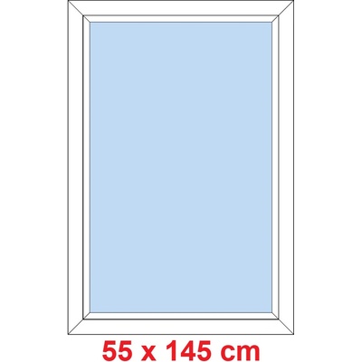 Soft Plastové okno 55x145 cm, FIX neotevíravé, Antracit struktura/bílá