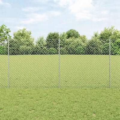 VidaXL Plot s sloupkem Stříbrná 1,2 x 10 m Ocel