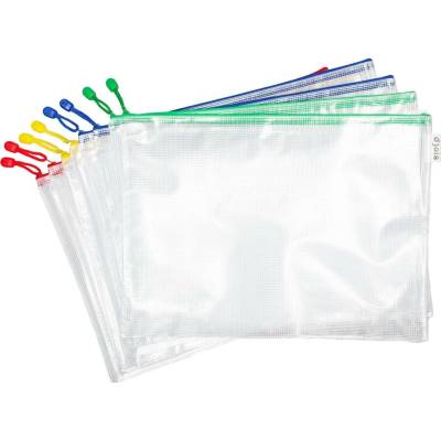 Kapsa, obálka se zipem A3, PVC, transparentní čiré, barevný mix, 1ks