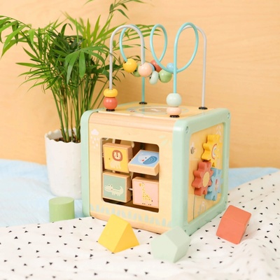 Tooky Toy Kocka s aktivitami Lúka Pastel