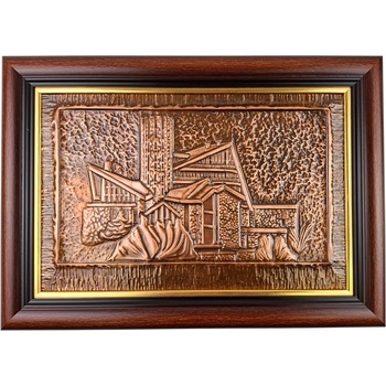 Image 1 of КАРТИНА ОТ МЕД ВЪЗРОЖДЕНСКИ КЪЩИ РАЗЛИЧНИ УНИКАТИ