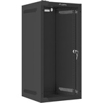 Lanberg Комуникационен шкаф Lanberg rack cabinet 10" wall-mount 12U/280x310 (flat pack) with glass door black (WF10-2312-10B)