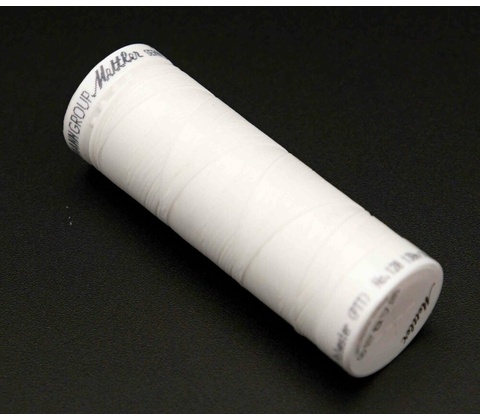 Extra elastická polyesterová niť - biela - návin 130 m