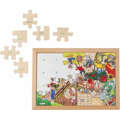 Educo Дървен математически пъзел Educo - Изваждане до 20 (E523351)