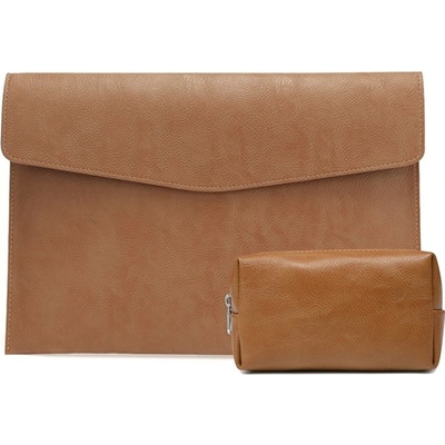 PROTEMIO 59646 CLASSIC SET Pouzdro pro notebook s úhlopříčkou do 13.3" + obal na příslušenství světle hnědý