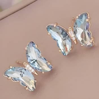 HARAHU Обеците lo-29245 - Светло Синя kp29245 (lo-29245)