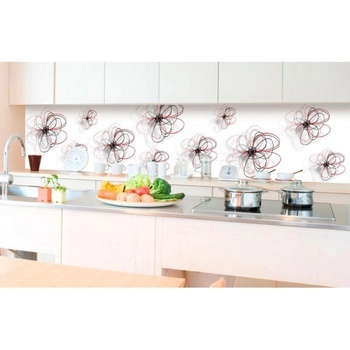 DIMEX ART s. r. o Фототапет за кухня - червено-черни цветя 350 x 60 см