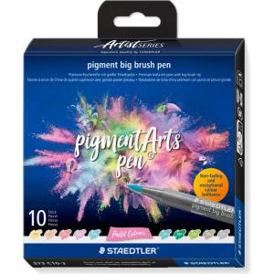 STAEDTLER Флумастри Staedtler Pigment Big Brush, 10 цвята, 373 C10-2 (35081-А-373 C10-2)